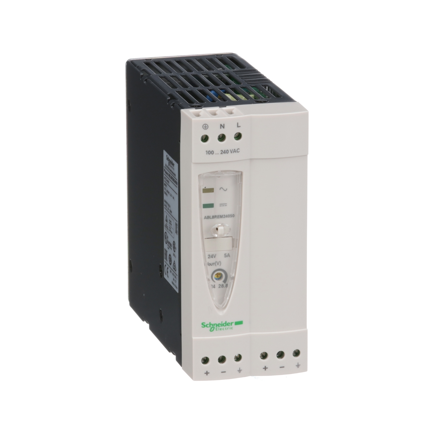 Regulated Switch Power Supply, 1 or 2-phase, 100..240V AC, 24V, 5 A