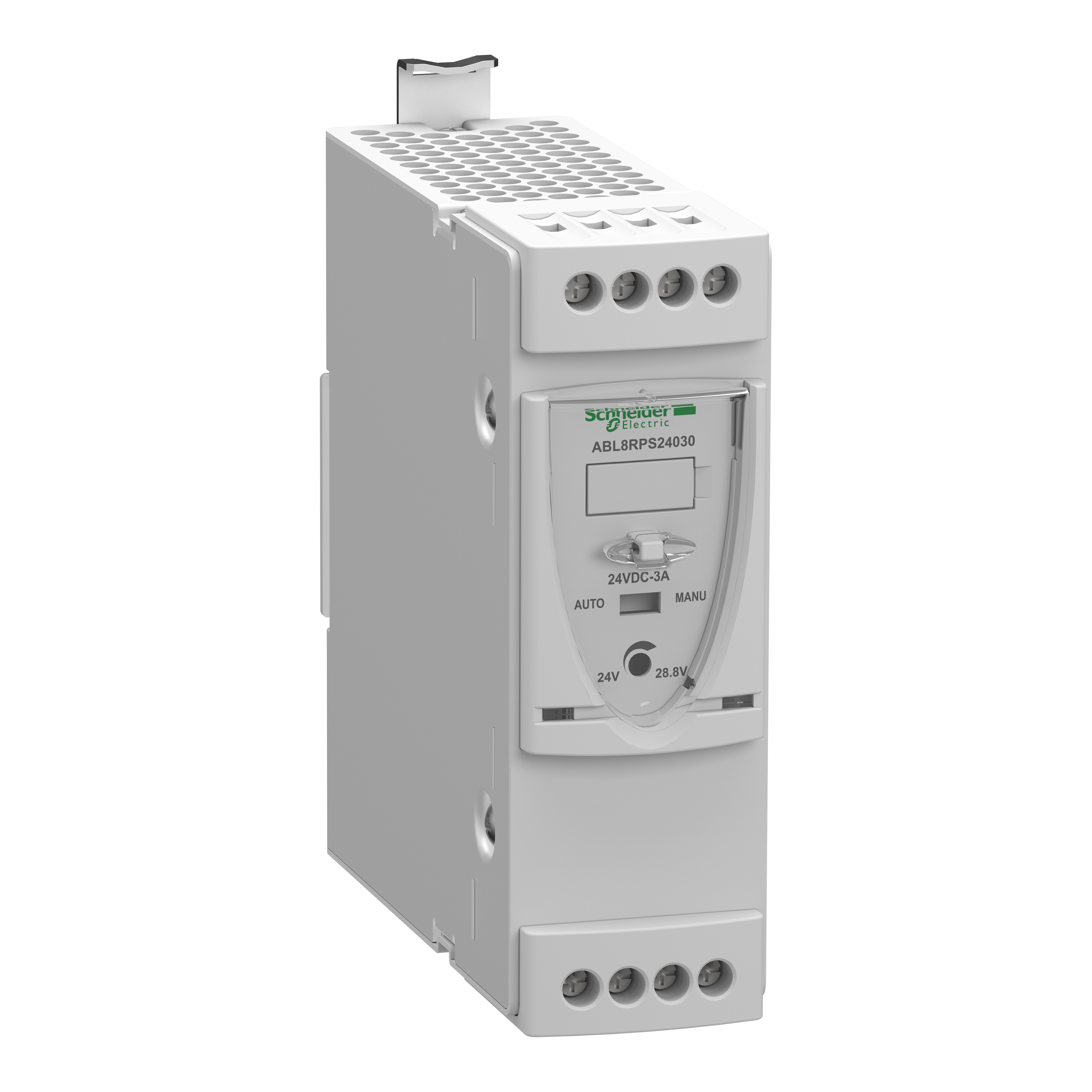 Regulated switch power supply, modicon power supply, 1 or 2 phase, 100 to 500V, 24V, 3A