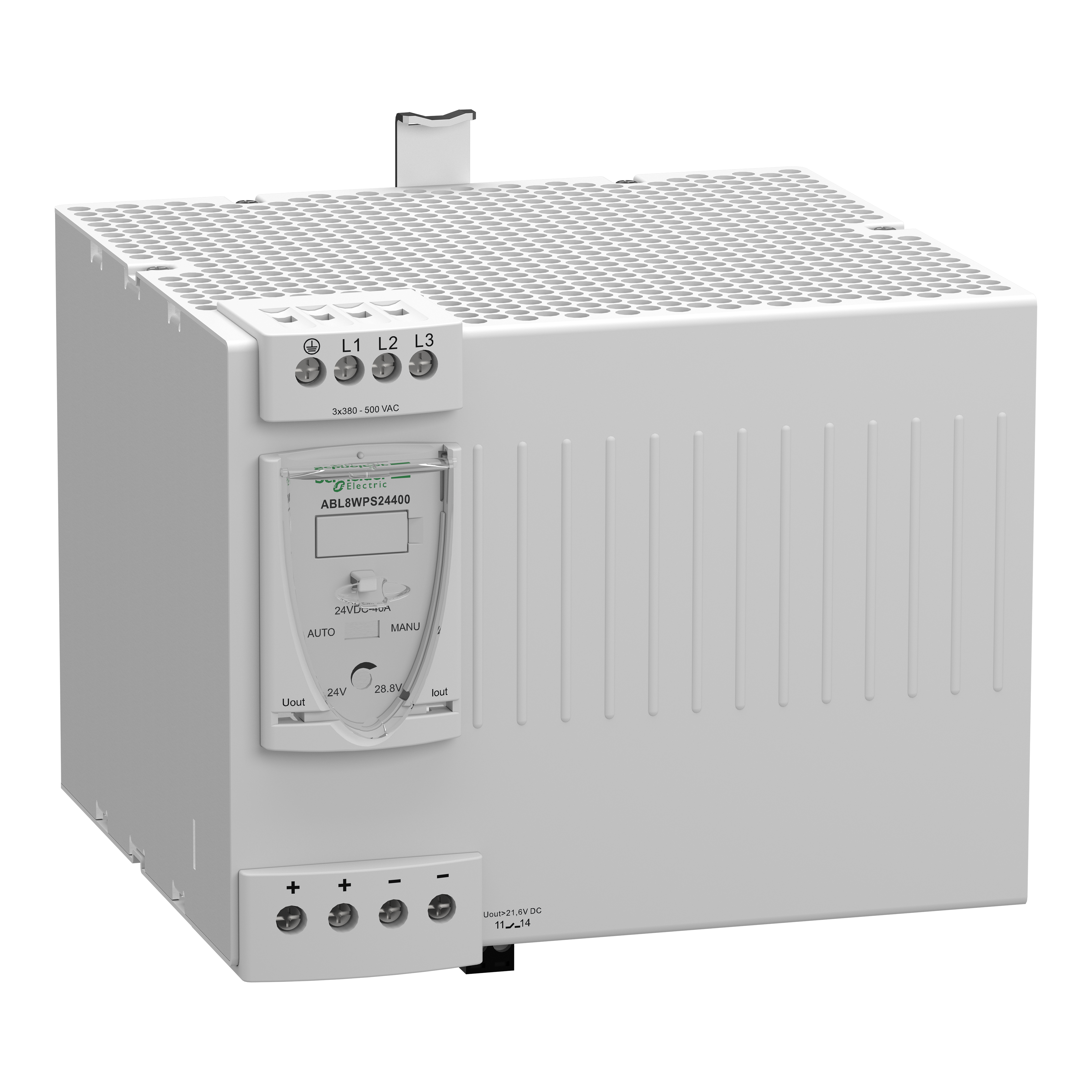 Regulated switch power supply, modicon power supply, 3 phases, 380 to 500V, 24V, 40A