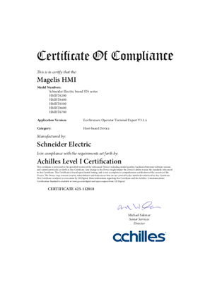 ACHILLES certification for Basic Panel with EOTE