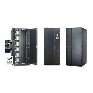 Nagysűrűségű hűtőrekeszek APC Brand Zárt szekrény, amely akár 18 kW-os hűtőkapacitást biztosít nagysűrűségű kiszolgálók szűkös helyen, illetve szabályozatlan környezetben történő bevezetéséhez