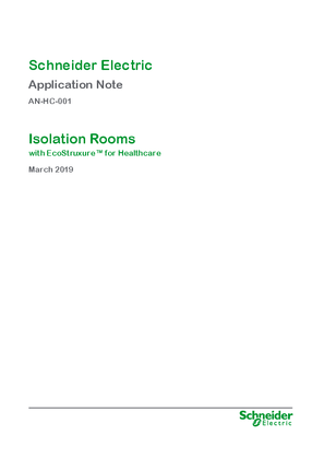 Isolation Rooms with EcoStruxure for Healthcare