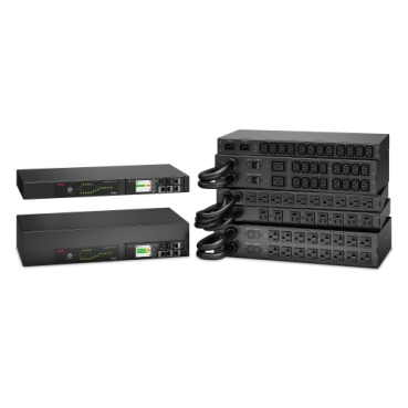 Système de transfert de source en rack APC Brand Fournit une alimentation redondante à des équipements raccordés par un câble unique.
