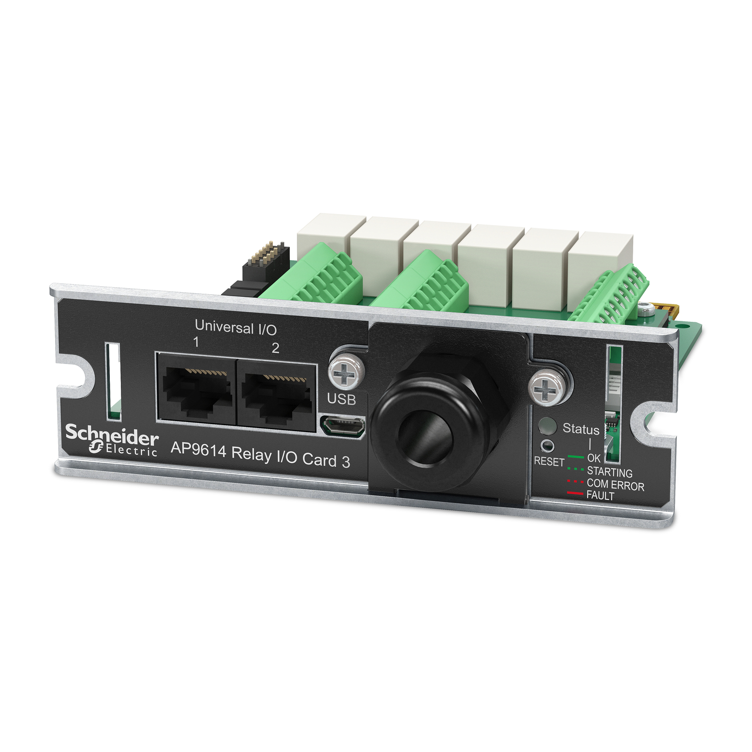 Dry contact, Management Options, Dry Contact I/O Card, monitor external UPS environmental sensors, output relays, and input contacts