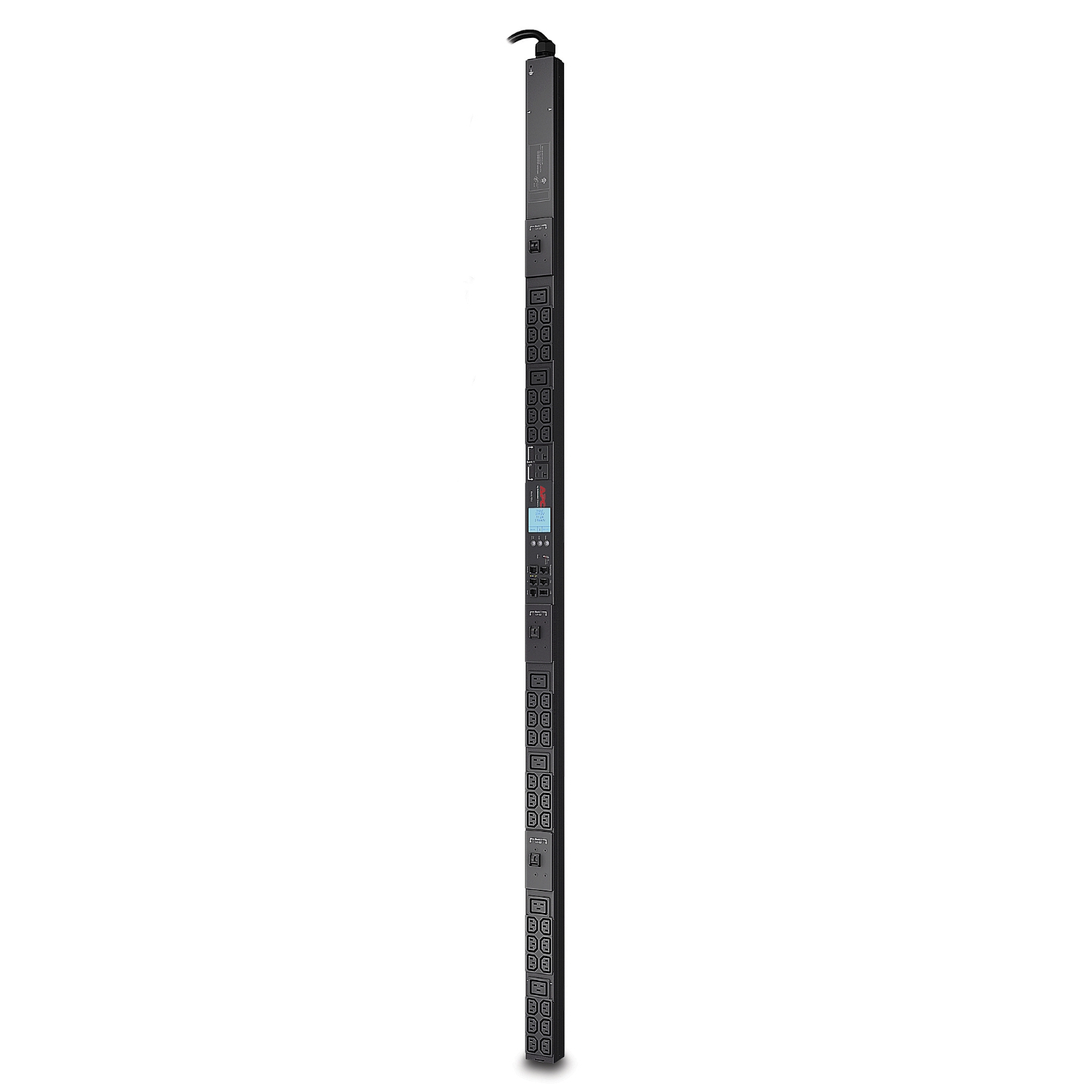 APC Rack PDU, 2G, metered, 0U, 8.6kW, 208V, 36 C13, 6 C19, and 2 NEMA 5-20R sockets