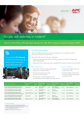 Attach a networking UPS and start saving now with APC’s Attach Incentive Program (AIP)