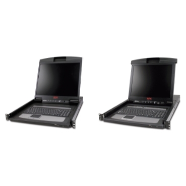 1U rack-mountable keyboard, mouse, and LCD console