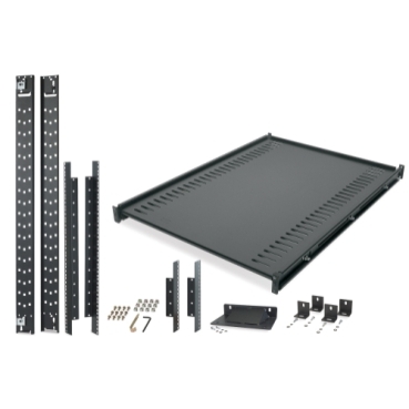 Accessories to aid in the installation of rack mount IT equipment and to secure racks into position within an enclosure.