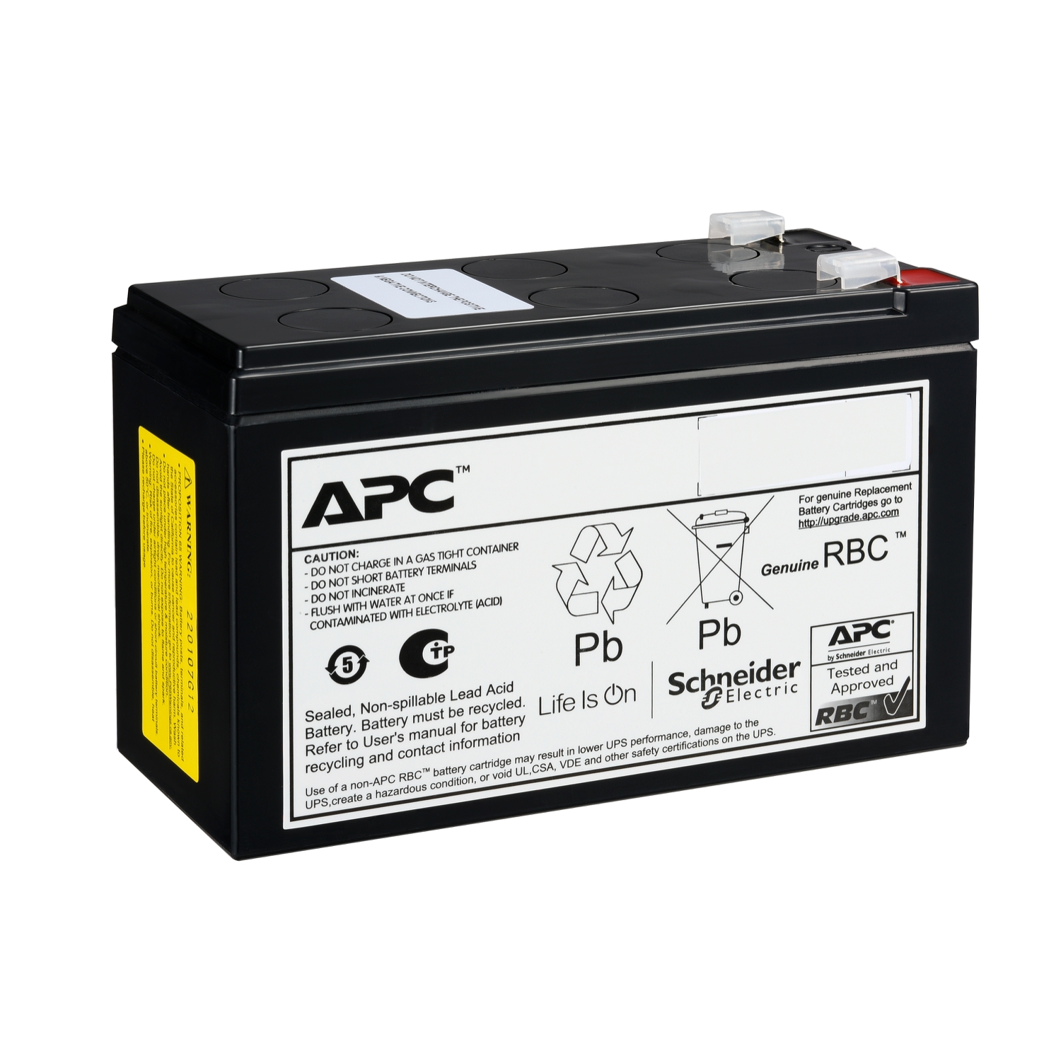 APCRBCV204 APC Replacement Battery Cartridge, VRLA, 9Ah, 48V DC, 2