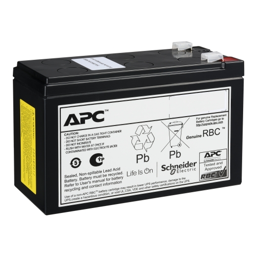 APC Replacement Battery Cartridge, VRLA, 9Ah, 24V DC, 2-year warranty Front Right