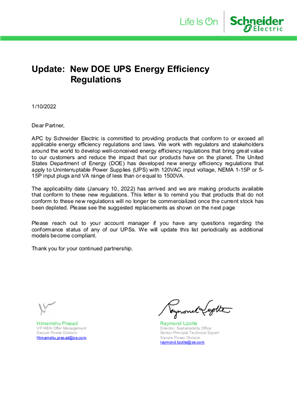 DoE Energy Efficiency with SKU Replacements Table