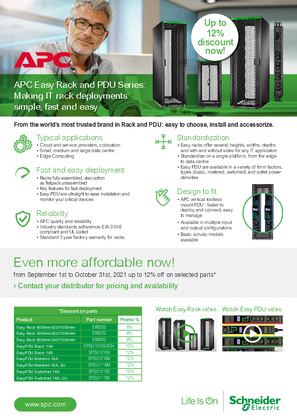 APC Easy Rack and PDU Series: Making IT rack deployments simple, fast and easy