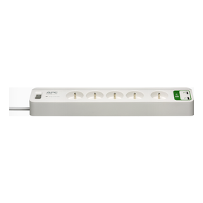 SurgeArrest - Multiprises parafoudre 5 prises et 2 ports USB Type-A - Bouton On/Off - Blanche