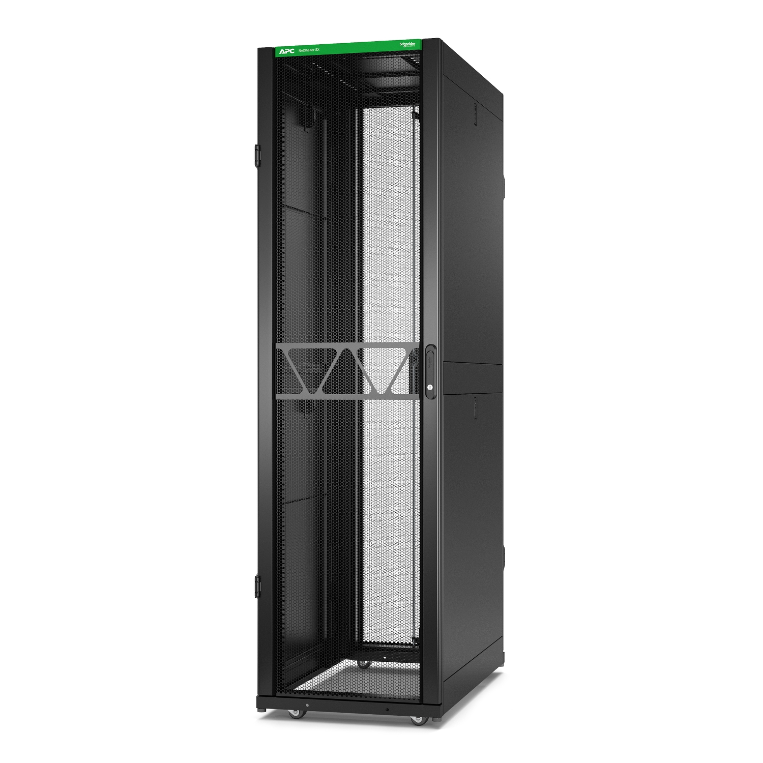 APC NetShelter SX Server Rack Gen 2, 45U, 2124H x 600W x 1070D mm, with Sides, Black [TAA]
