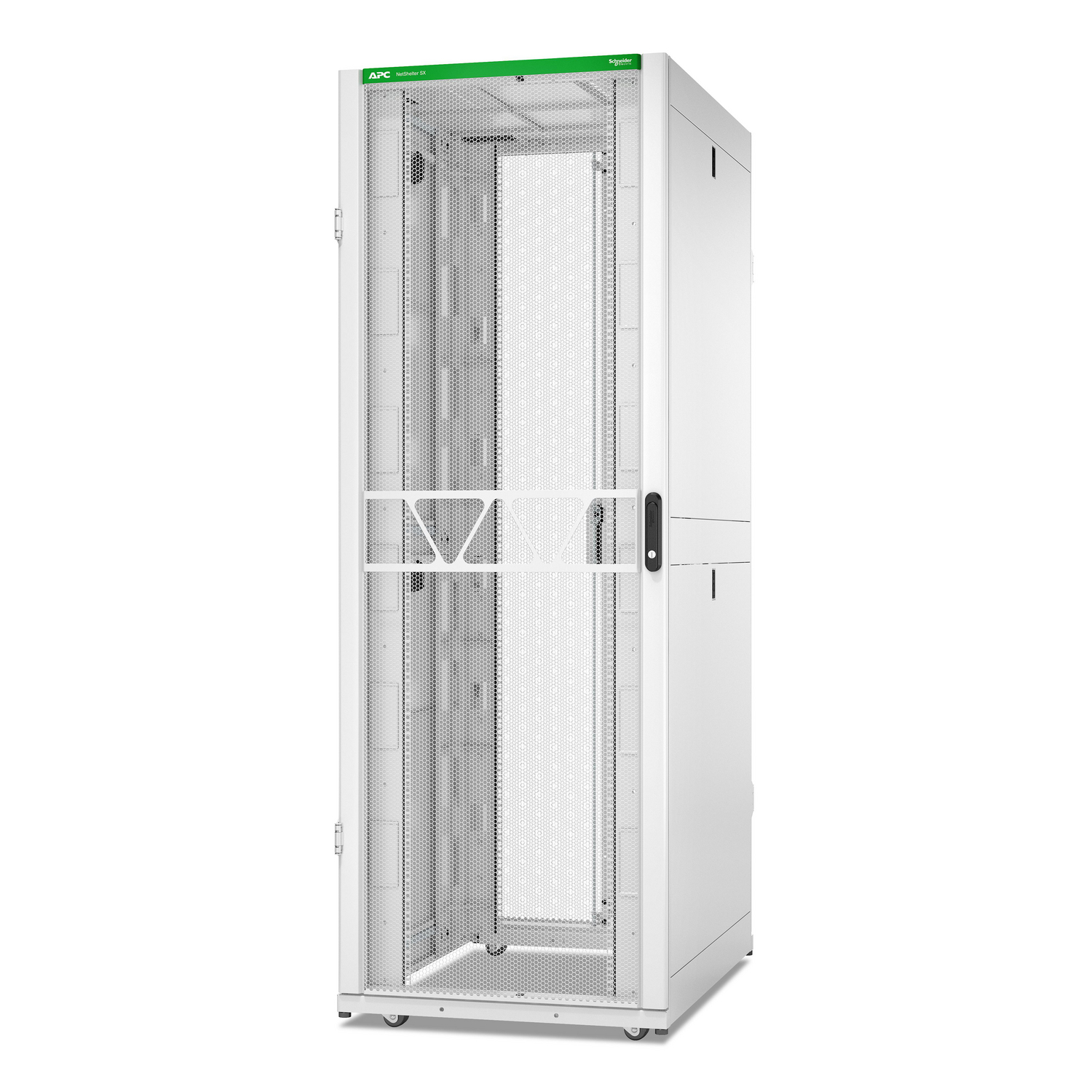 APC NetShelter SX Server Rack Gen 2, 45U, 2124H x 750W x 1070D mm, w/ Sides, White [TAA]