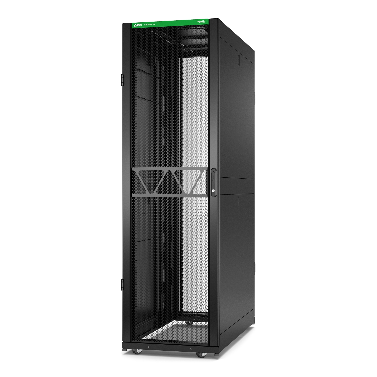 APC NetShelter SX Server Rack Gen 2, 42U, 1991H x 600W x 1200D mm, with Sides, Black [TAA]