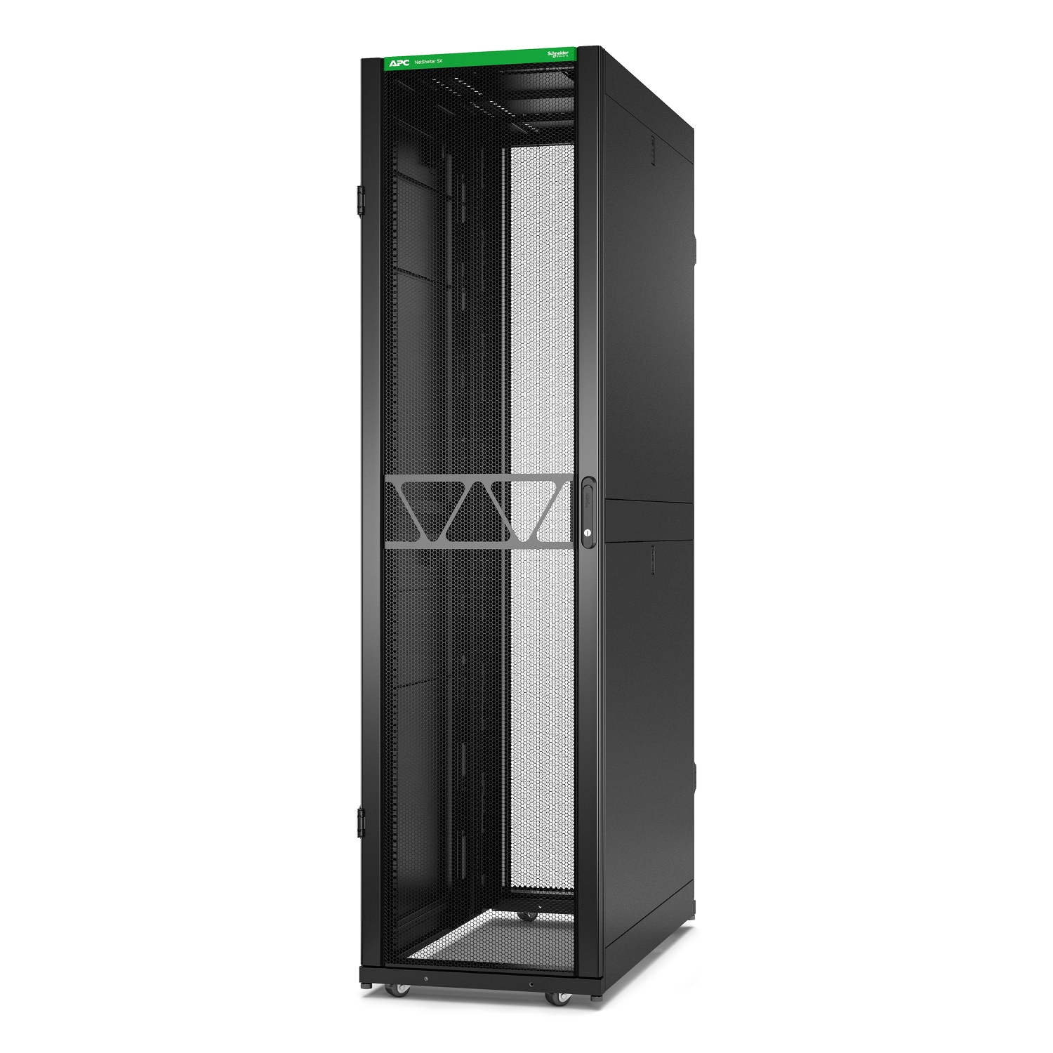 APC NetShelter SX Server Rack Gen 2, 48U, 2258H x 600W x 1200D mm, with Sides, Black [TAA]