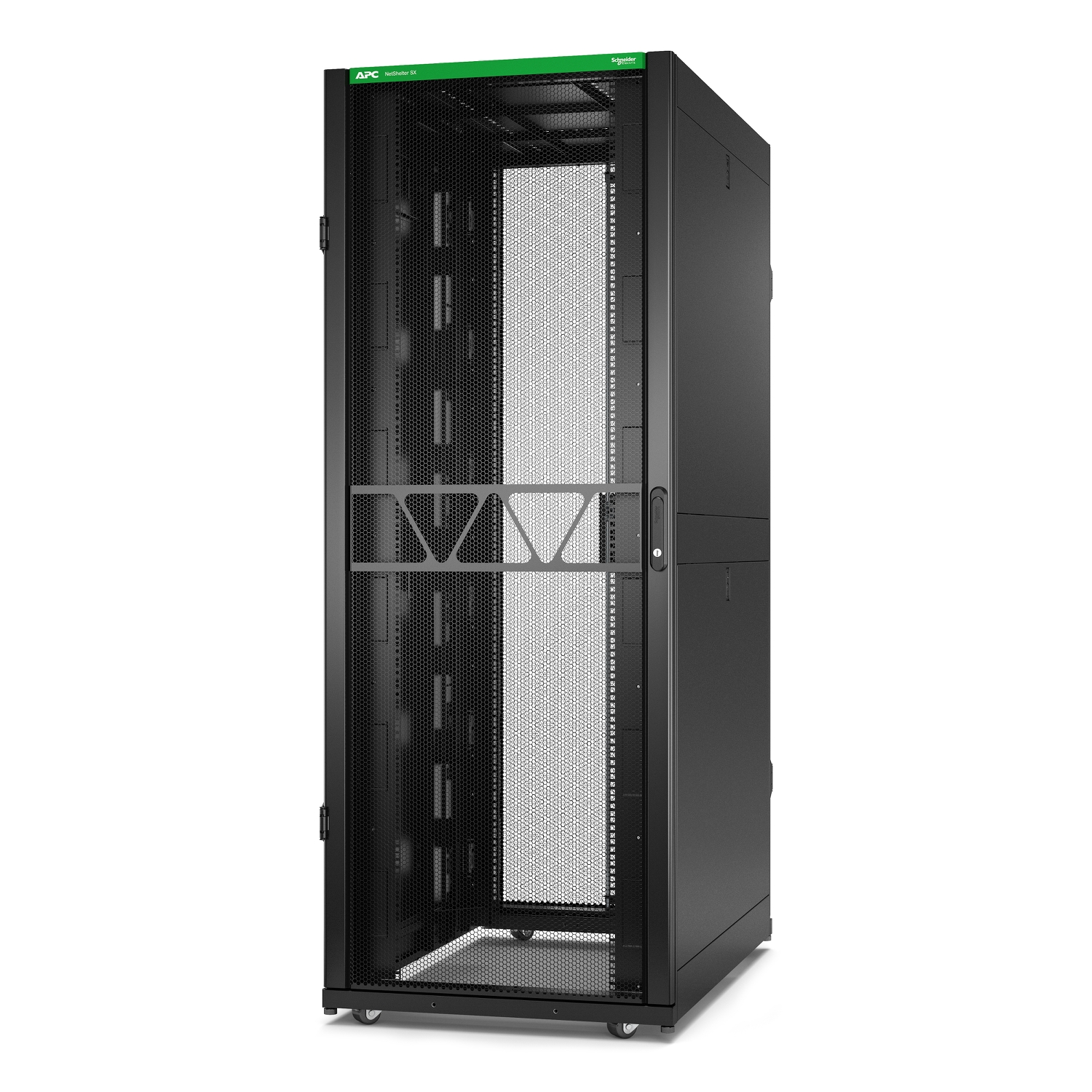APC NetShelter SX Server Rack Gen 2, 42U, 1991H x 750W x 1200D mm, with Sides, Black [TAA]
