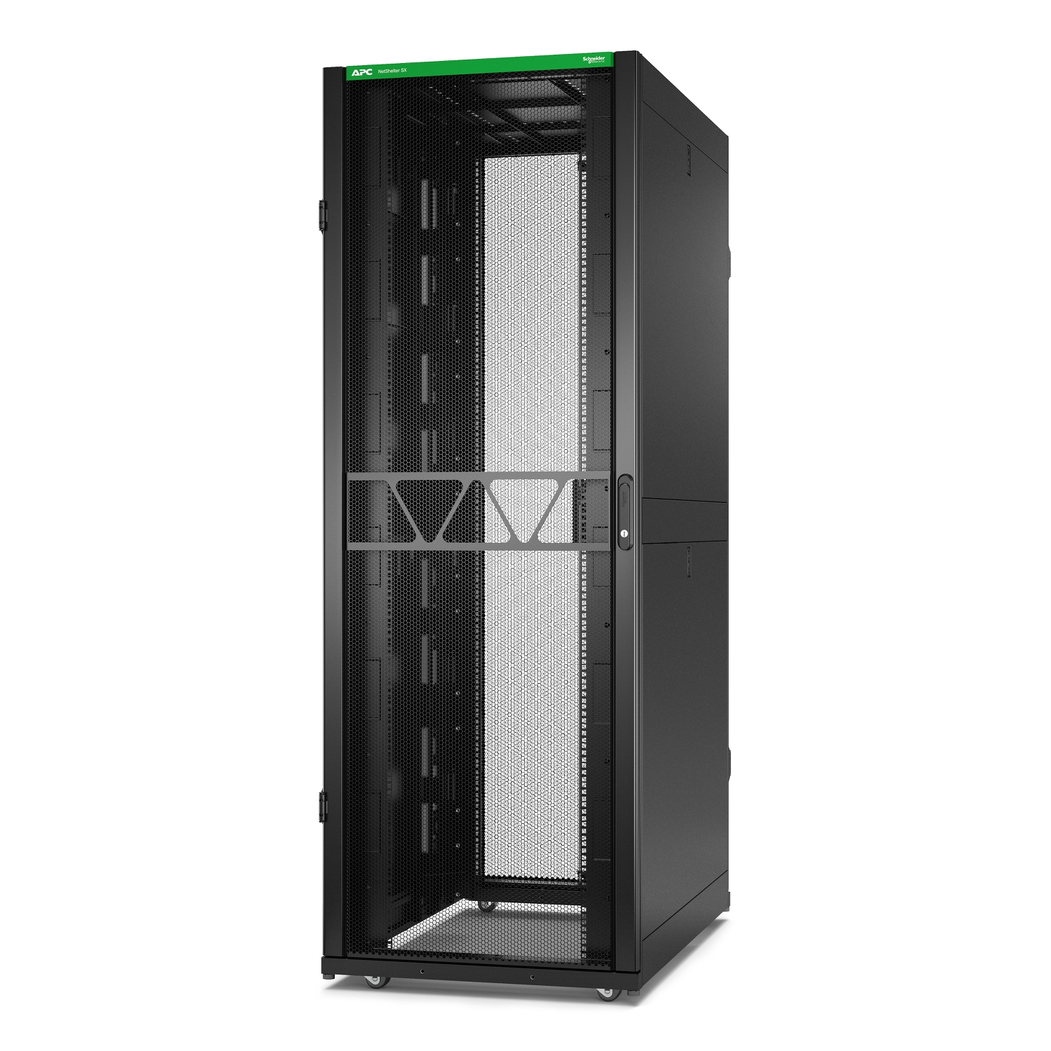 APC NetShelter SX Server Rack Gen 2, 45U, 2124H x 750W x 1200D mm, with Sides, Black [TAA]