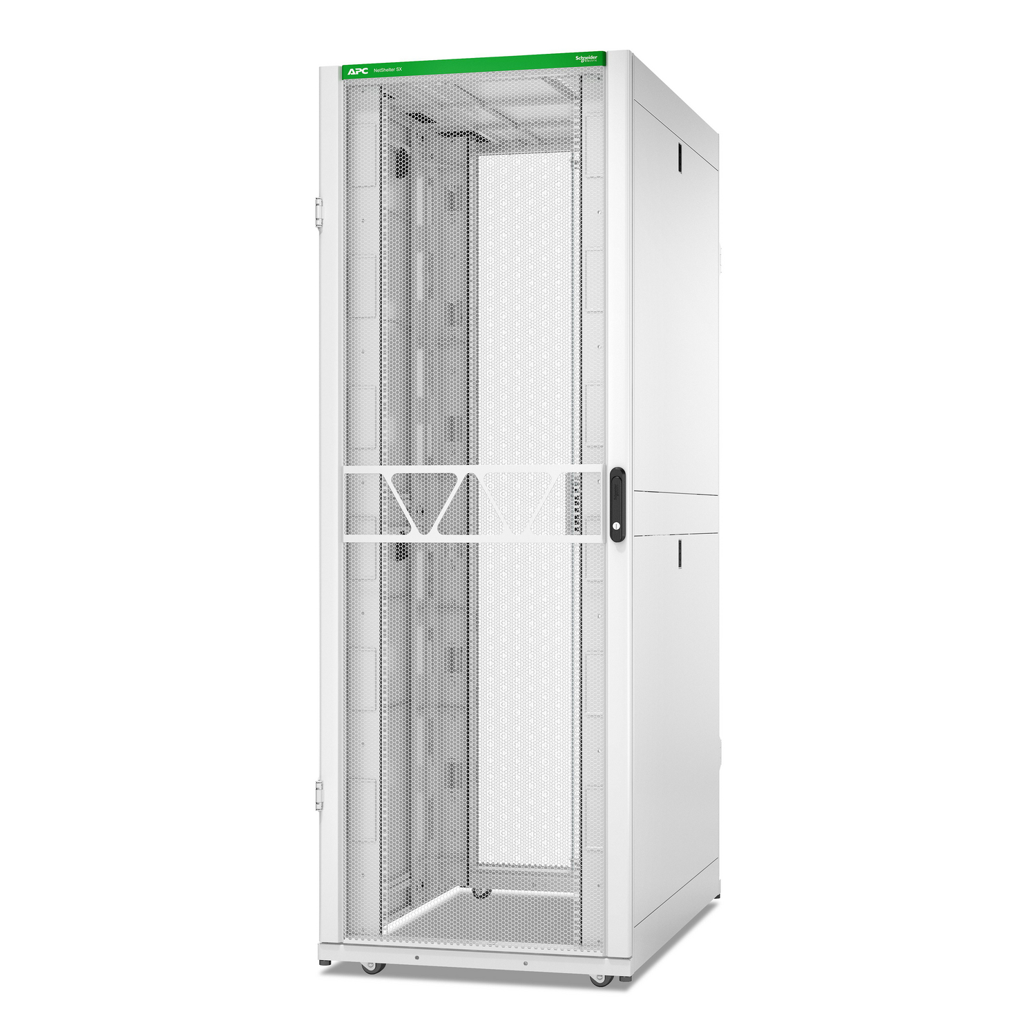 APC NetShelter SX Server Rack Gen 2, 45U, 2124H x 750W x 1200D mm, w/ Sides, White [TAA]