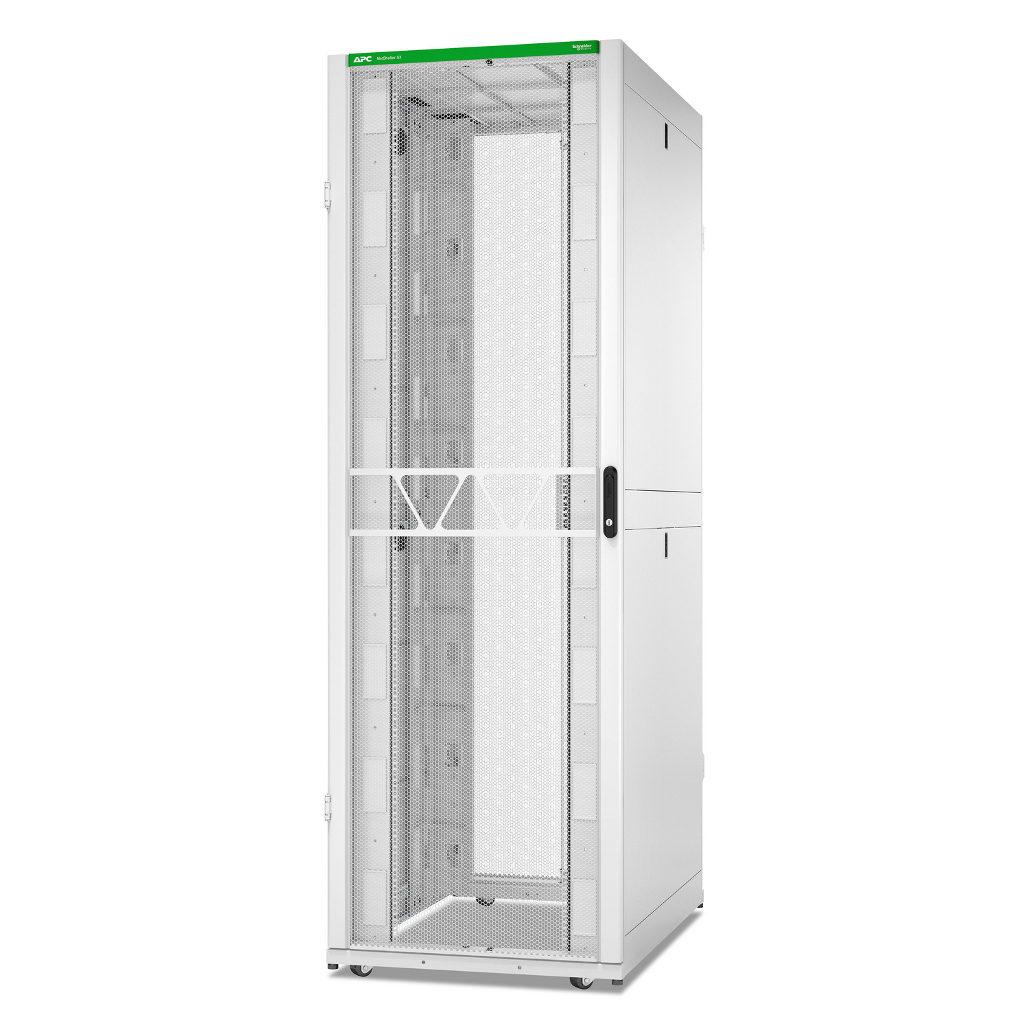 APC NetShelter SX Server Rack Gen 2, 52U, 2436H x 800W x 1200D mm, w/ Sides, White [TAA]