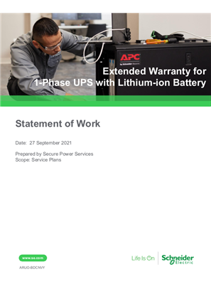 Extended Warranty for 1-Phase UPS with Lithium-ion Battery