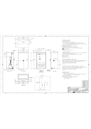 Outline Drawing | ASCO SERIES 300 3QCN | Generator Quick Connect Panel with Breaker | 400 Amps | Type 3R/3RX | Wall Mount | 1340001-001