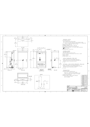Outline Drawing | ASCO SERIES 300 3QCN | Generator Quick Connect Panel with Breaker | 800 Amps | Type 3R/3RX | Wall Mount | 1340001-002