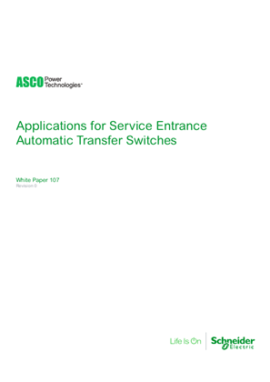ASCO White Paper | Applications for Service Entrance Automatic Transfer Switches