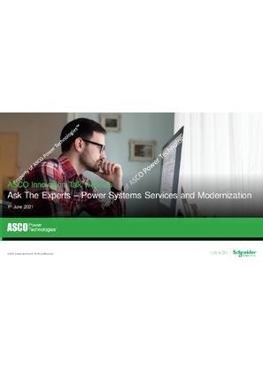 ASCO Innovation Talk Webinar | Ask the Experts - Power Systems Services and Modernization