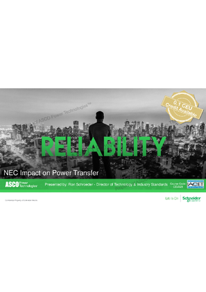 ASCO Innovation Webinar Presentation | NEC Impact on Power Transfer