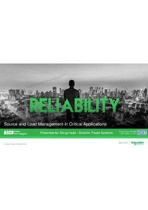 ASCO Innovation Webinar Presentation | Source and Load Management in Critical Applications