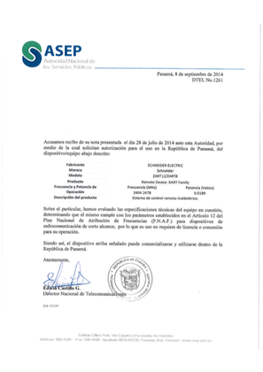 DTEL-Certificate-ASEP (Panama) Harmony eXLhoist