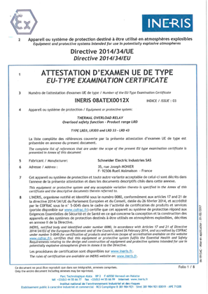 ATEX_Certificate_TeSys D_LRD313-380_LRD33-43