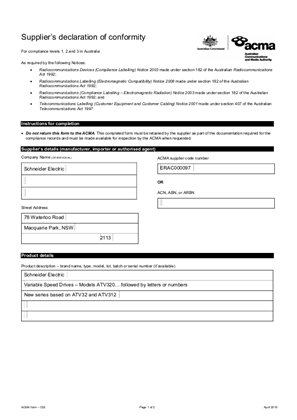 ATV320 RCM CERTIFICATE