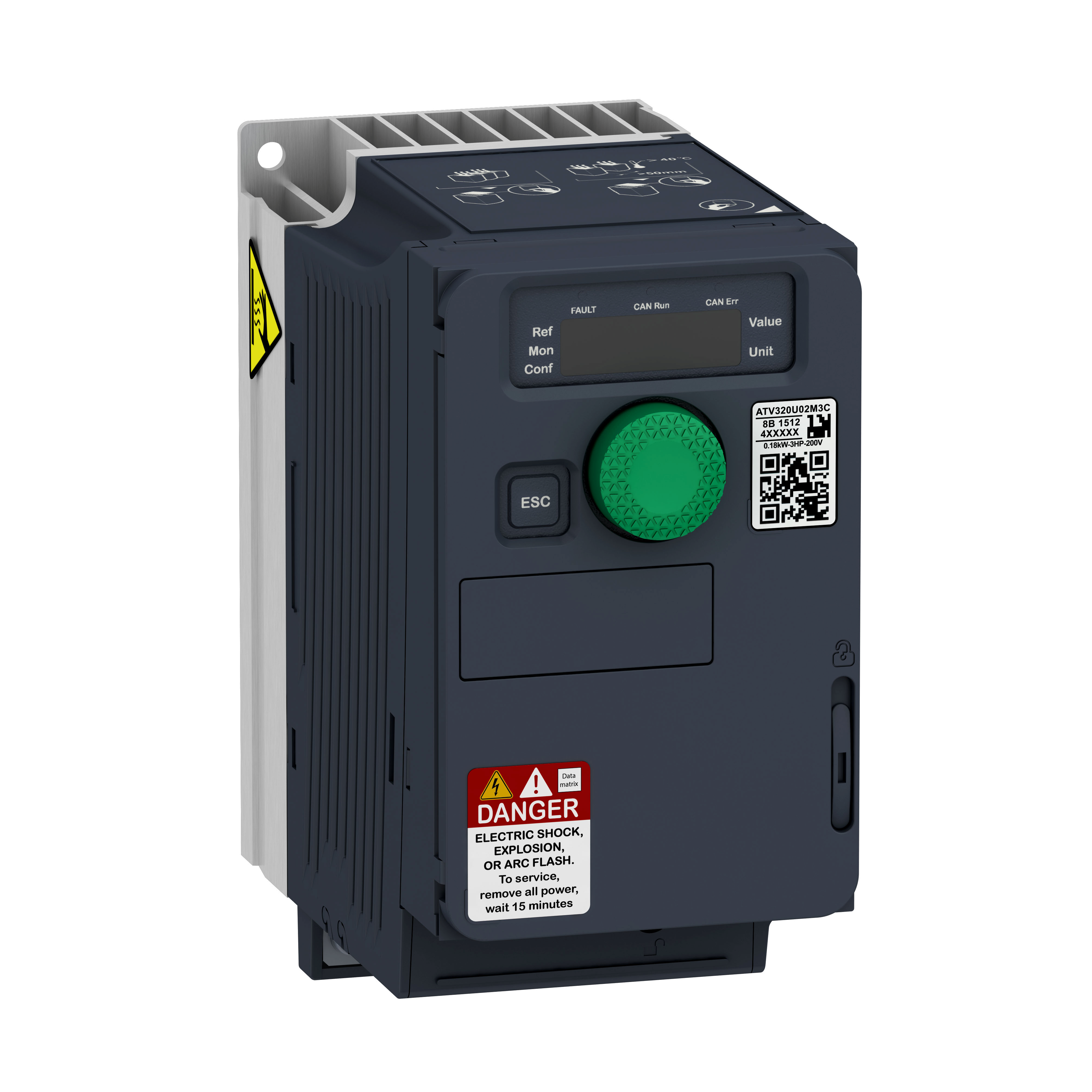 Variator de viteza ATV320, 0.18 kW, 200...240 V, trifazat, compact ATV320U02M3C