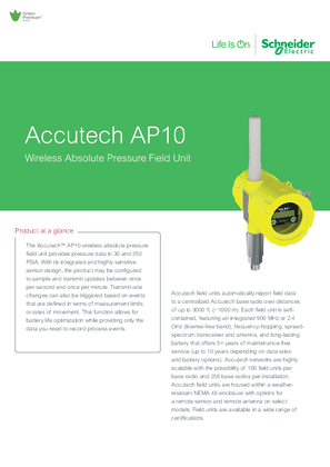 Accutech AP10 Wireless Absolute Pressure Field Unit DS A4