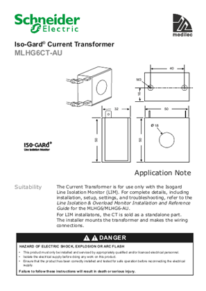 Application Note F2396/02 for MLHG6CT-AU Current Transformer