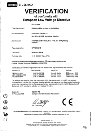 SEMKO Certificate