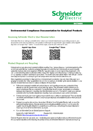 Environmental Compliance Documentation for Analytical Products