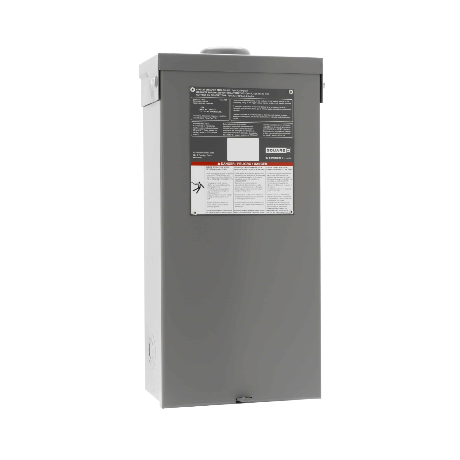 Circuit breaker enclosure, PowerPacT B, 15A to 125A, 2 and 3 pole, NEMA 3R