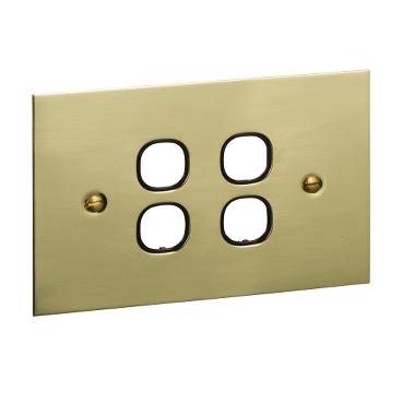 Metal Plate Series, Switch Grid Plate And Cover, 4 Gang, BBSL Style, Less Mechanism, Over Size