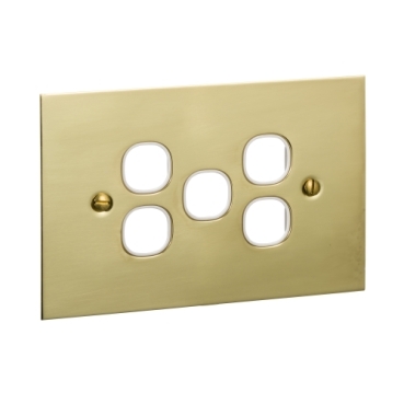 Metal Plate Series, Switch Grid Plate And Cover, 5 Gang, BBSL Style, Less Mechanism, Over Size