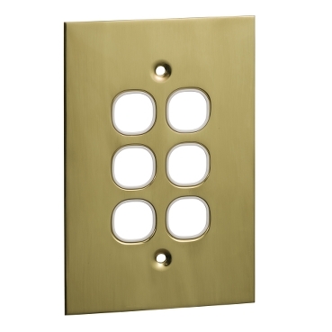 Metal Plate Series, Switch Grid Plate And Cover, 6 Gang, BBSL Style, Less Mechanism, Over Size