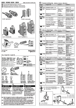 XUB / XUM / XUK / XUX Osiconcept photo-electric sensors, instruction sheet