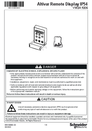 Instruction sheet - Remote display IP54 - VW3A1006