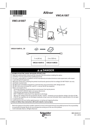 Instruction sheet - Remote display IP65 - VW3A1007