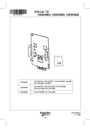 Instruction sheet Rail din kit - VW3A9804...806