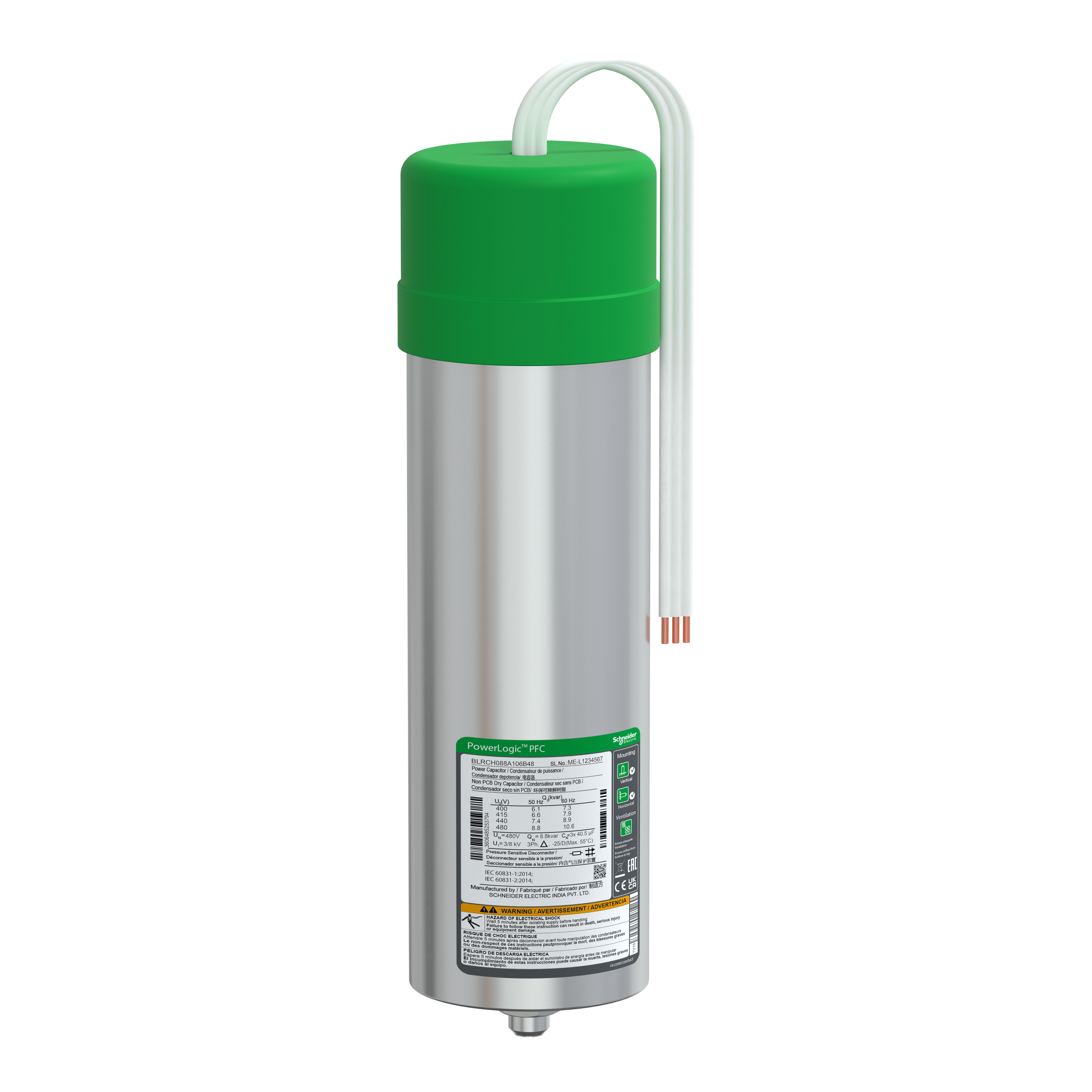 heavy duty PowerLogic PFC Capacitor, 8.8/10.6 kvar - 480 V - 50/60Hz