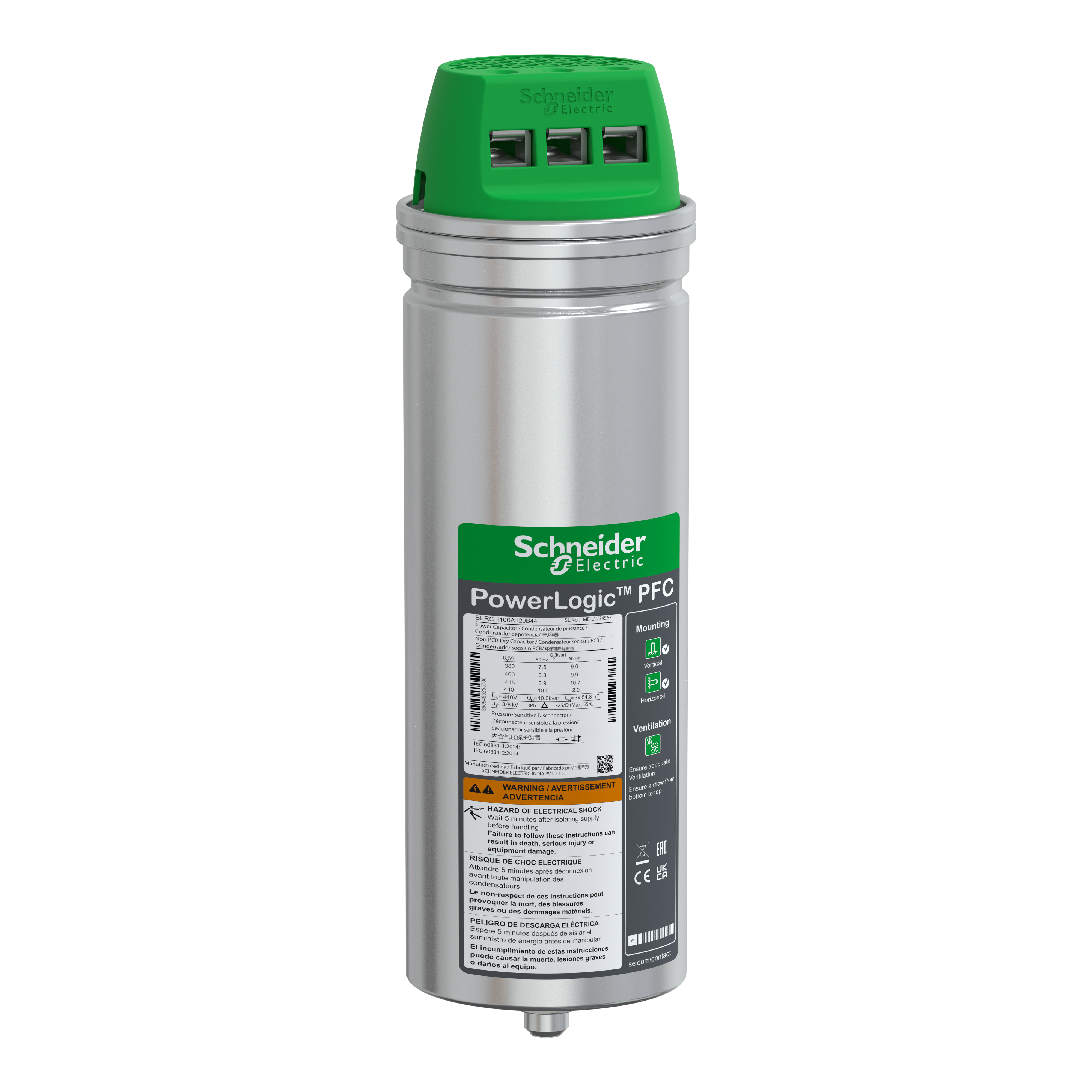 heavy duty PowerLogic PFC Capacitor, 10/12 kvar - 440 V - 50/60Hz